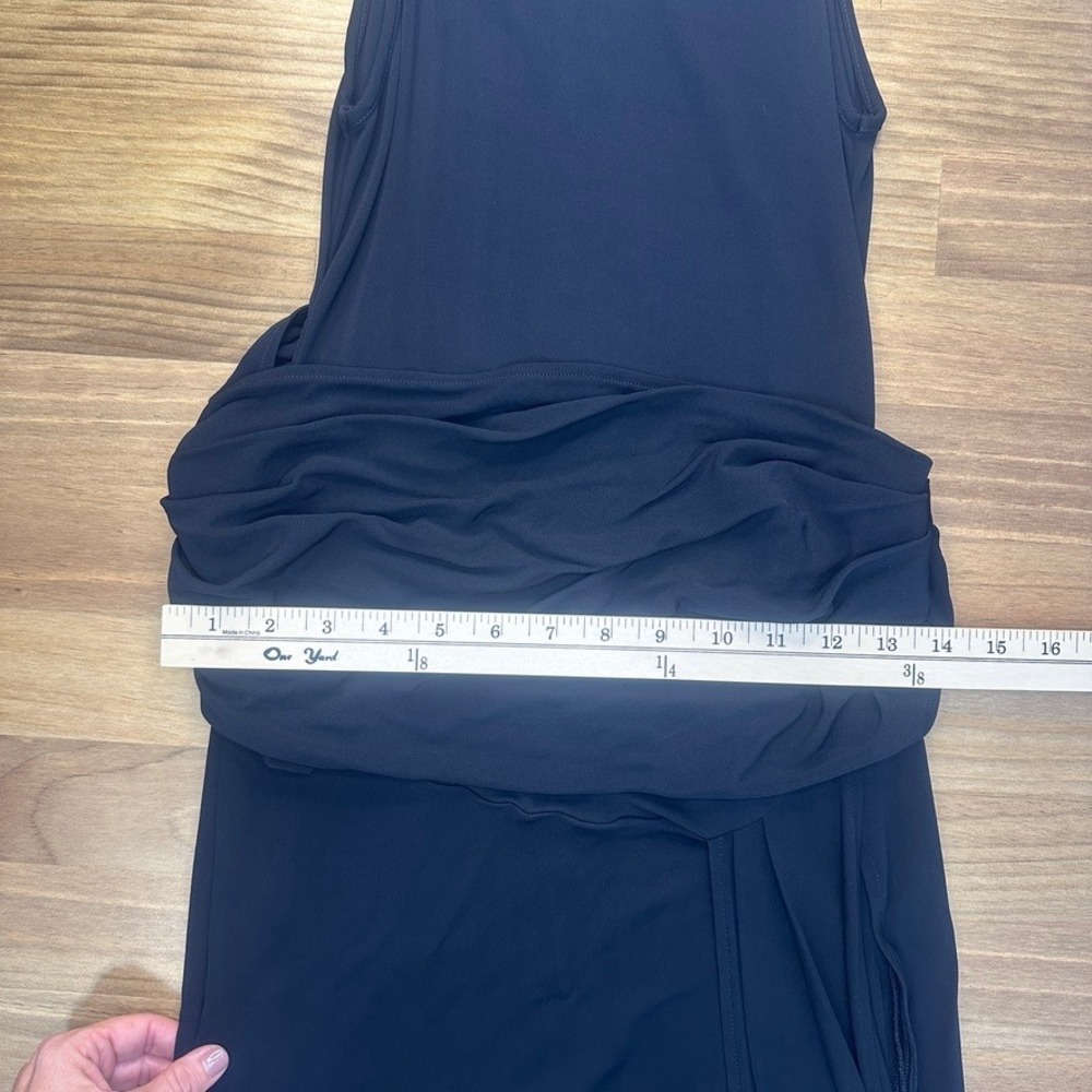 Helsa Ophelia Draped High Slit Maxi Dress Black NWOT Small - Picture 5 of 12